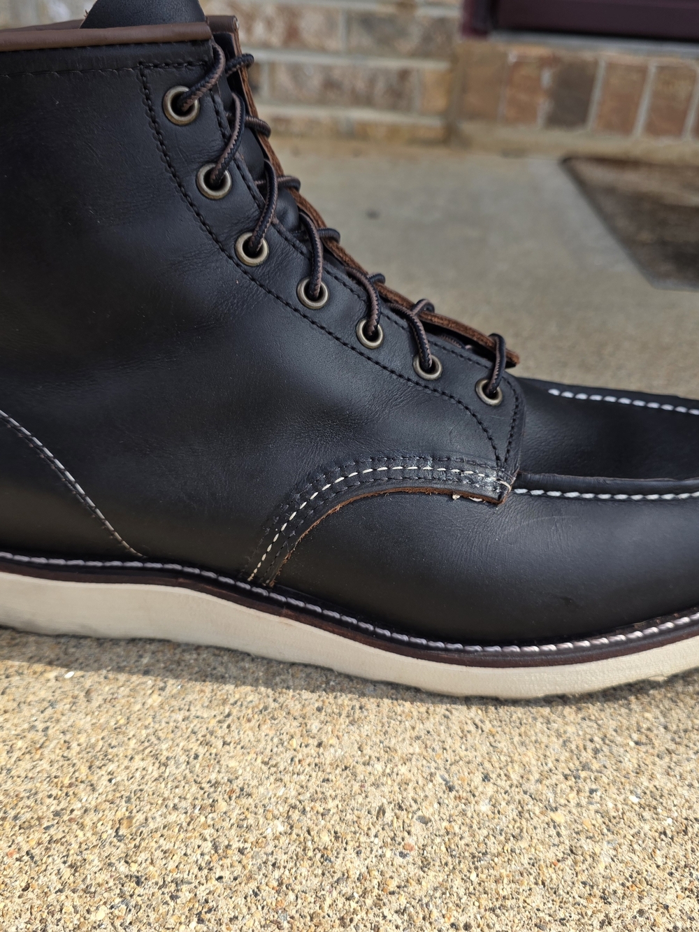 Red Wing Classic Moc Toe Wedge Sole Black Prairie Leather - Men's 13 / 8849 - Picture 5 of 10